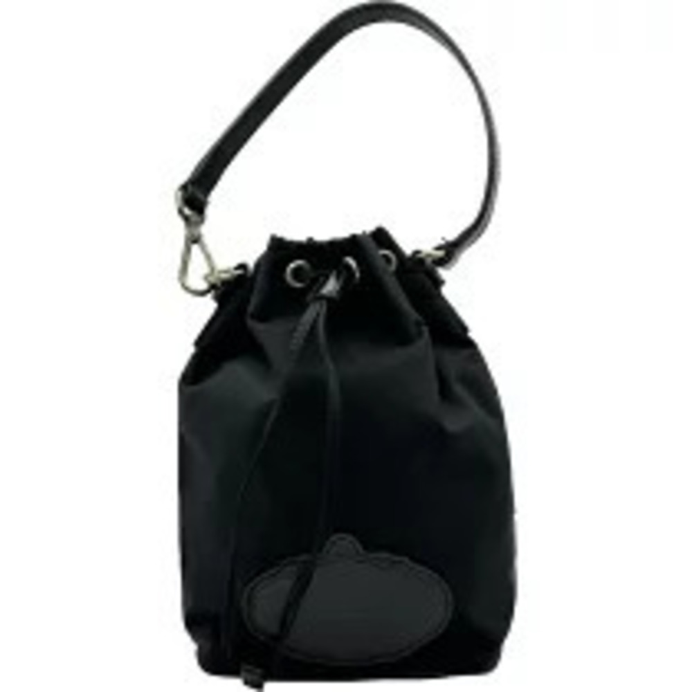 Prada drawstring shoulder handbag black leather